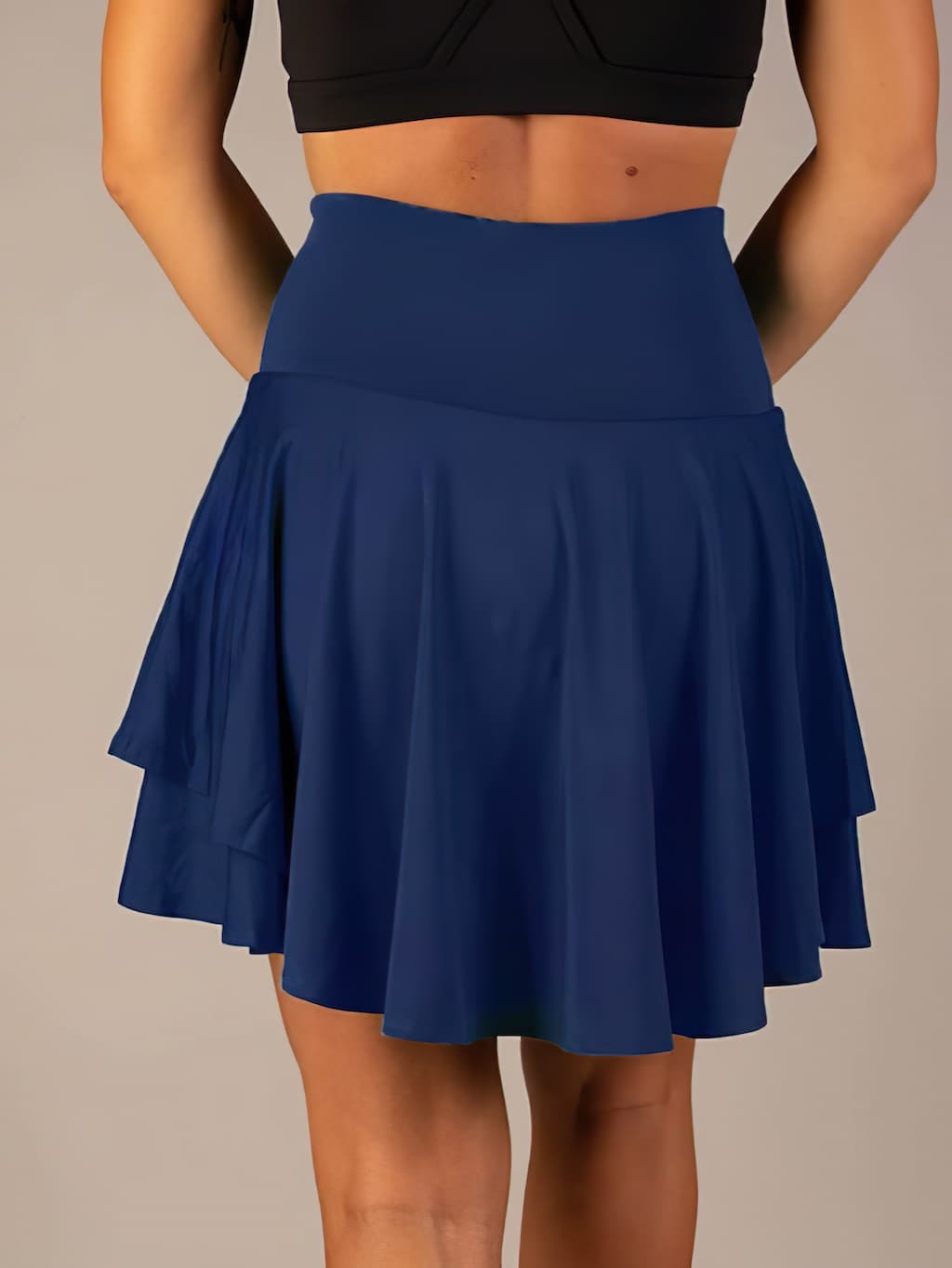 Rebecca - Hoch taillierter fließender Rock mit integrierten Shorts