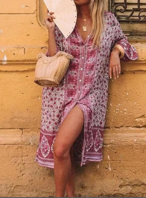 Nora - Elegantes locker sitzendes Boho-Kleid