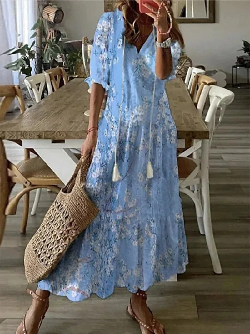 Virginia - Boho-Maxikleid mit Blumenmuster für Damen