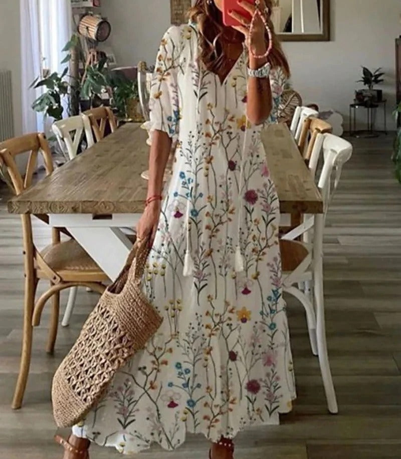 Virginia - Boho-Maxikleid mit Blumenmuster für Damen
