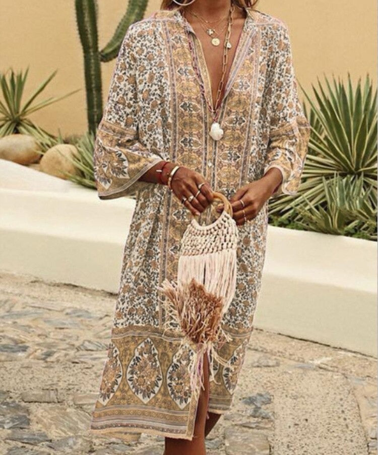 Nora - Elegantes locker sitzendes Boho-Kleid