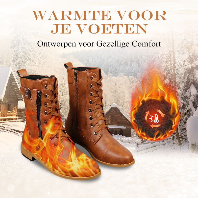 Gudrun – Trendige Lederstiefel mit Reißverschluss für Damen