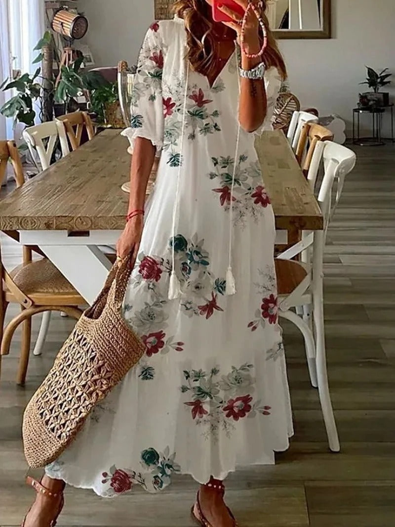 Virginia - Boho-Maxikleid mit Blumenmuster für Damen